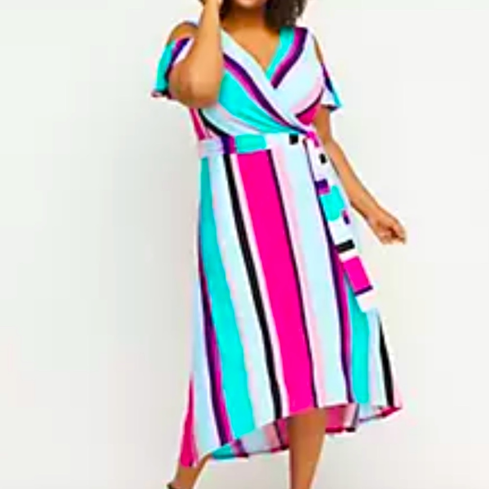 Lane Bryant Faux-wrap Maxi Fit & Flare Dress - 14/16